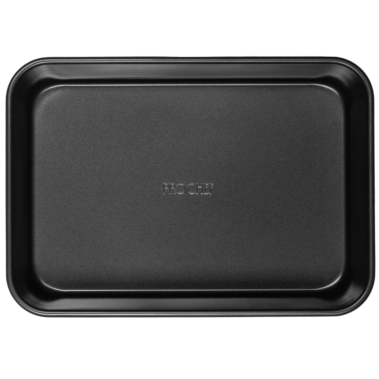 Black rectangular roasting tray on a white background