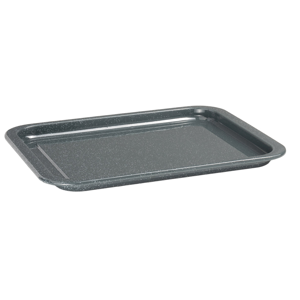 Grey baking tray on a white background