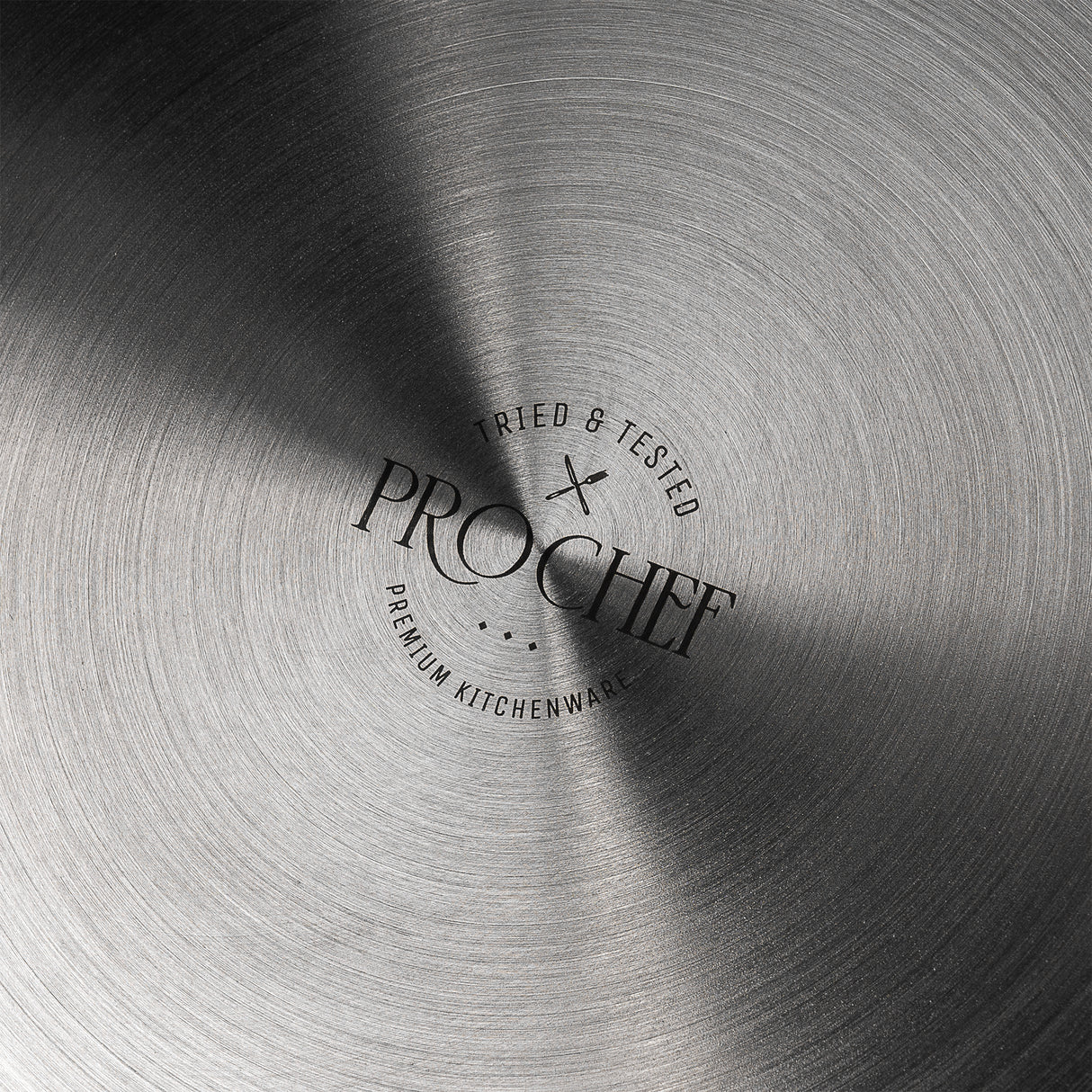 Prochef logo on a brushed metal surface