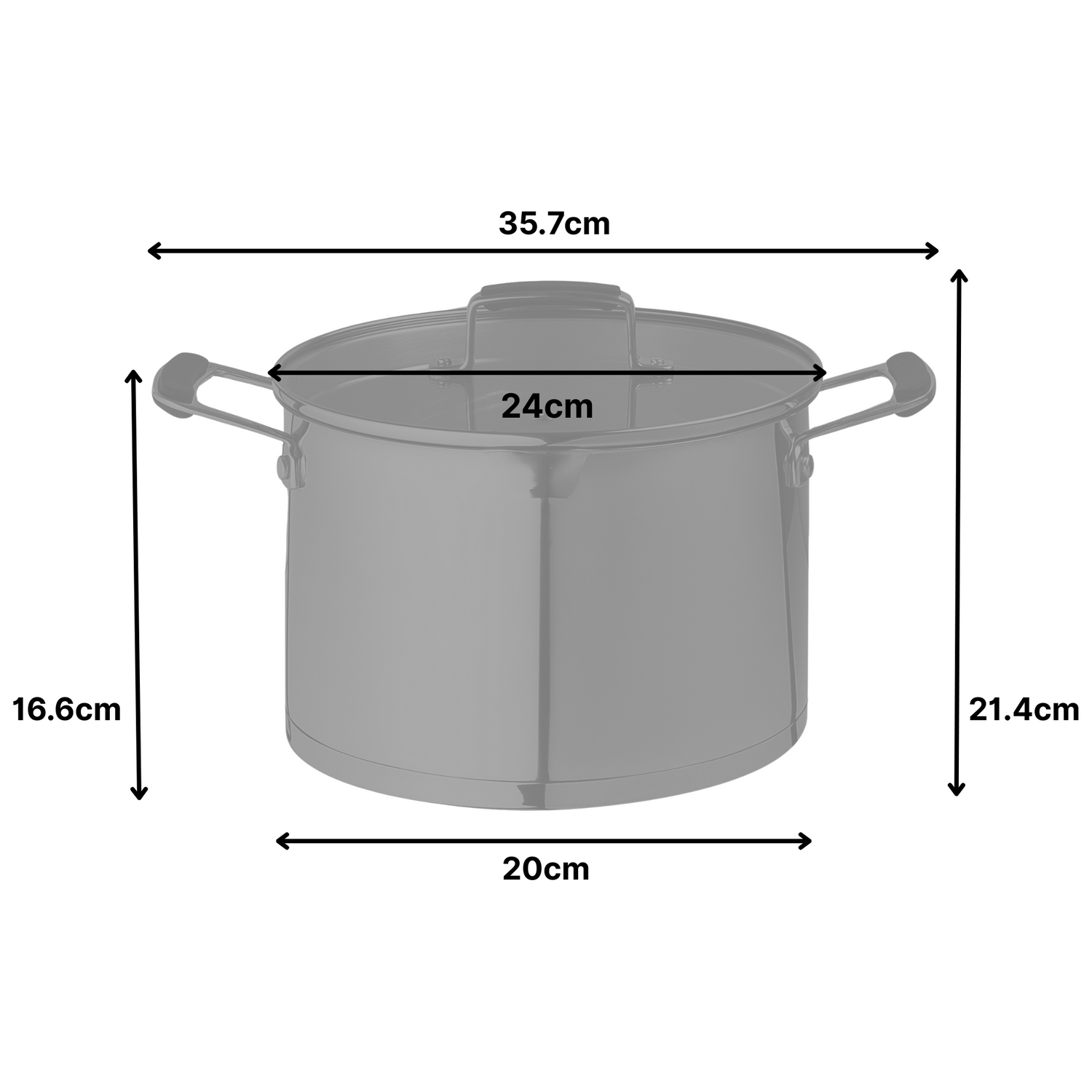 24cm Stainless Steel Stockpot