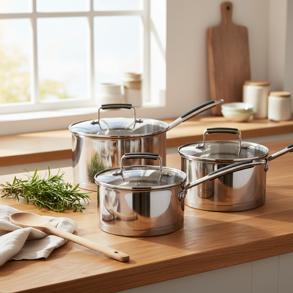 3-Piece Stainless Steel Saucepan Set