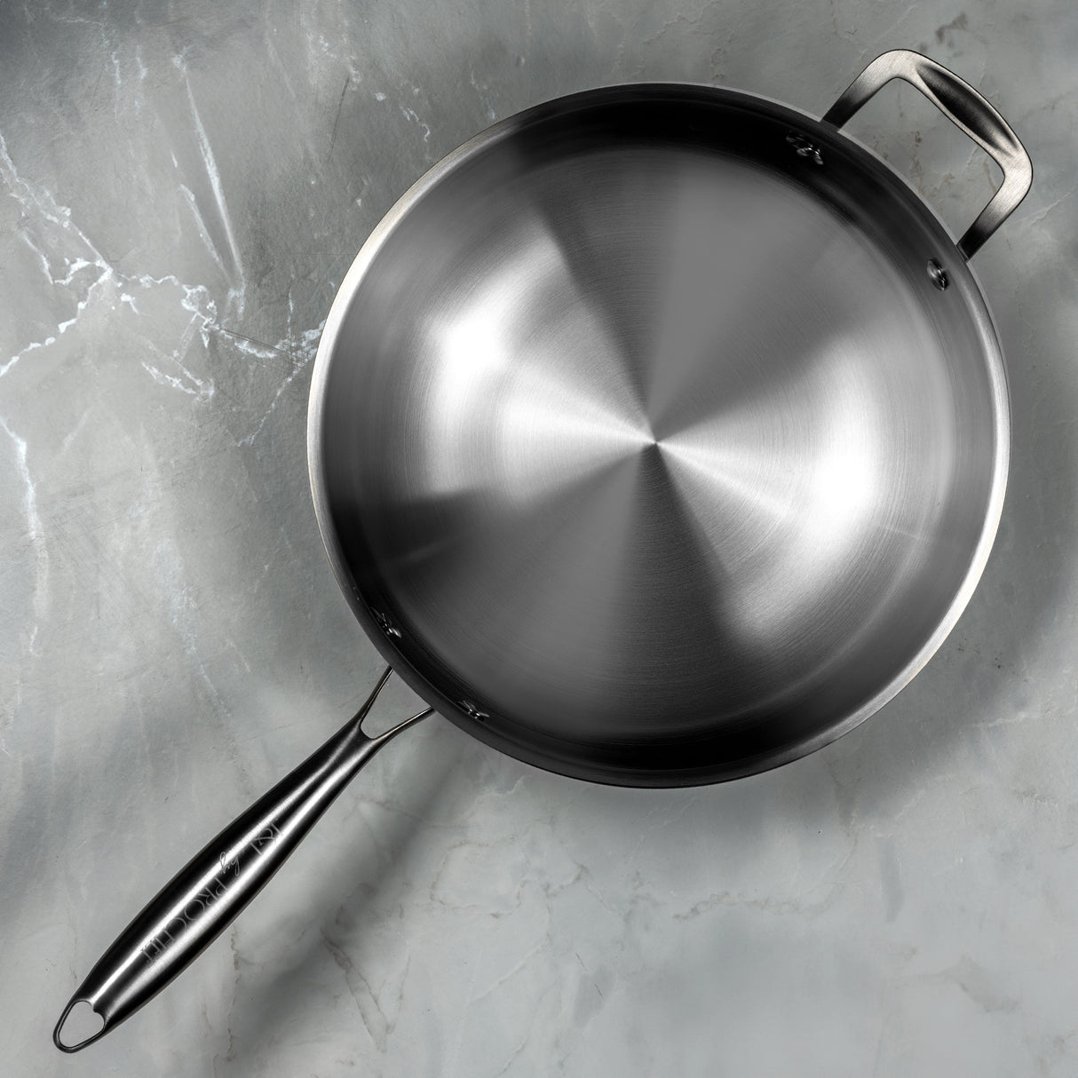J&L 'Signature' 30cm Tri-Ply Stainless Steel Wok
