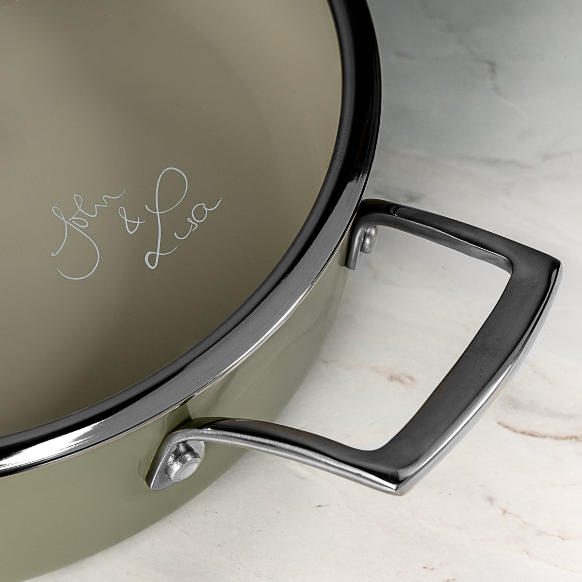 J&L 'Signature' 8-Piece Ceramic-Coated Pan Set, Sage Green