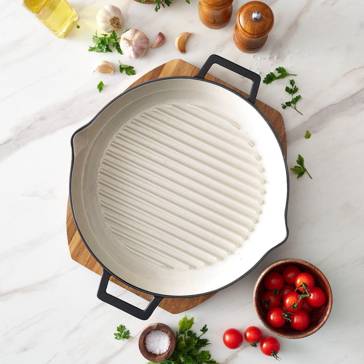 Matt Tebbutt 31cm Matte Black Cast Iron Round Griddle Pan