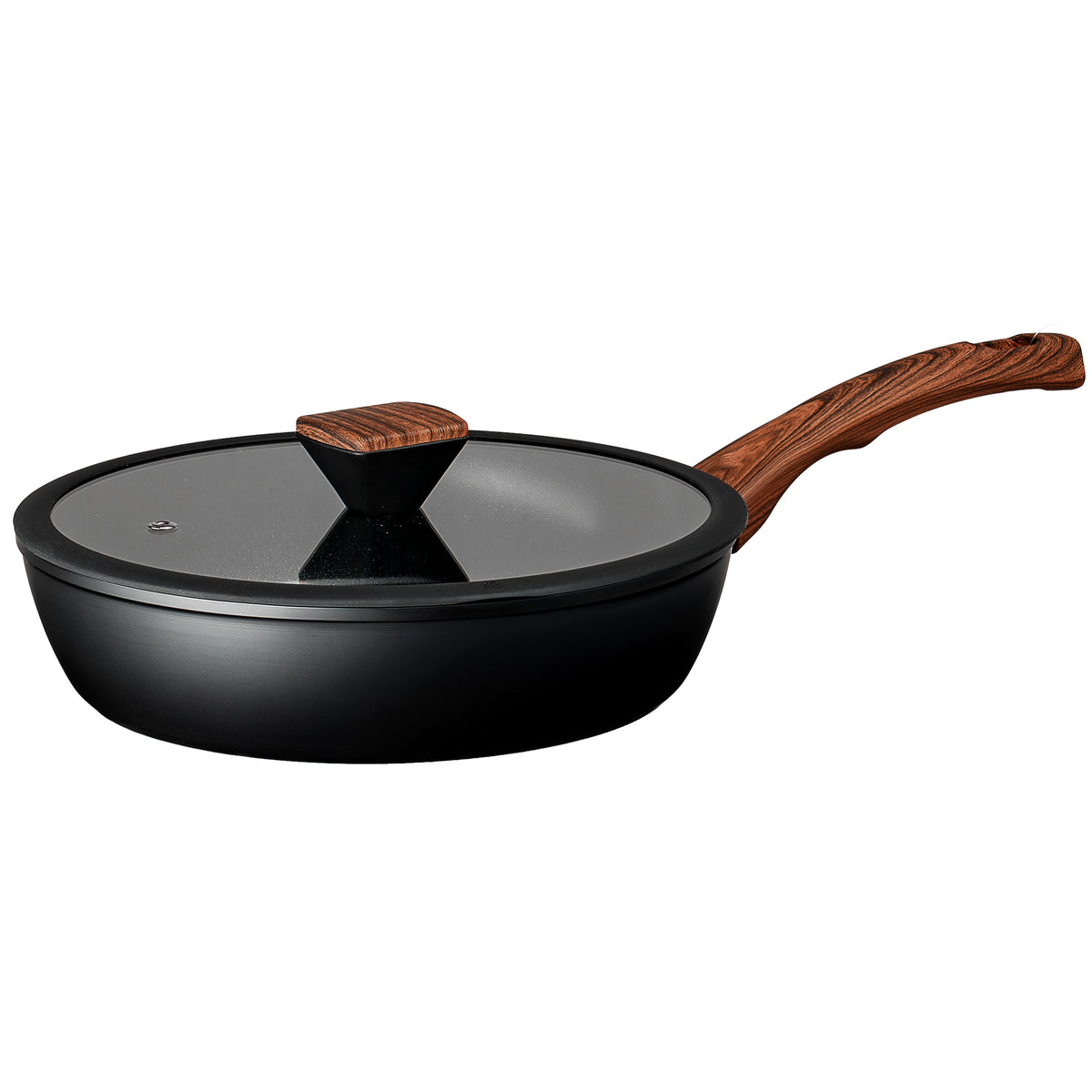 Matt Tebbutt 26cm Recycled Forged Aluminium Sauté Pan with Lid, Black