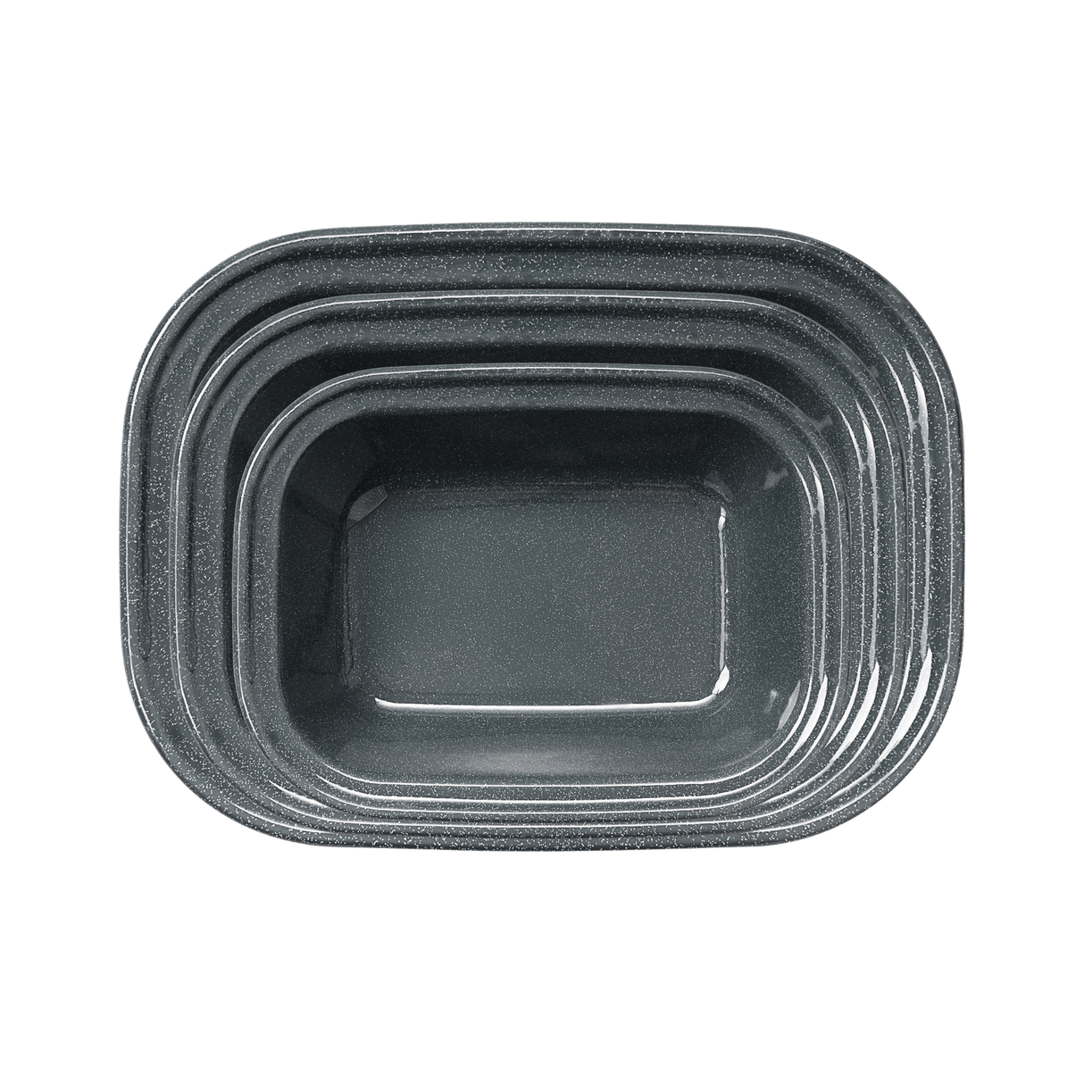 3-Piece Grey Enamel Pie Dish Set