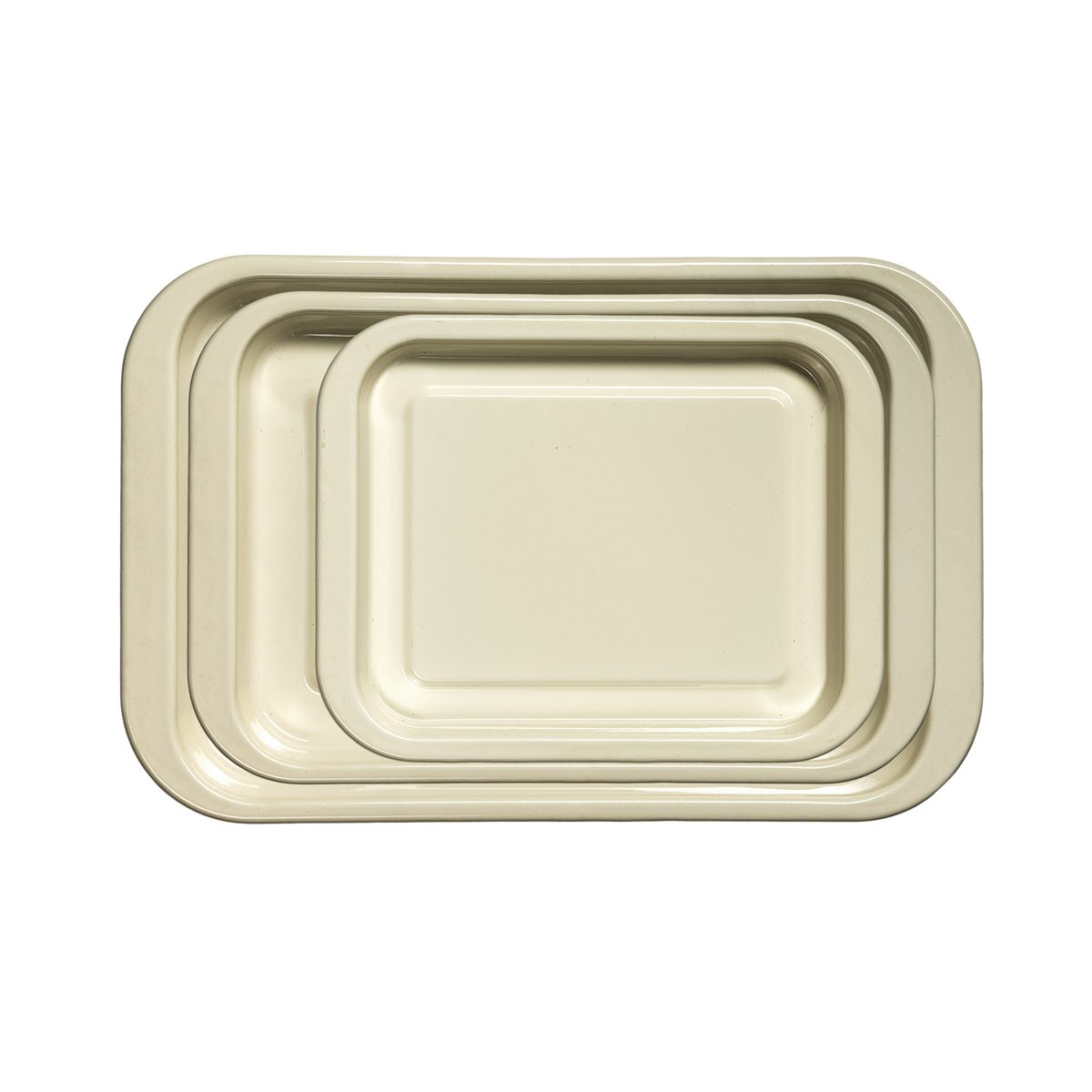 J&L 3-Piece Enamel Oven Tray Set, Sage Green & Cream
