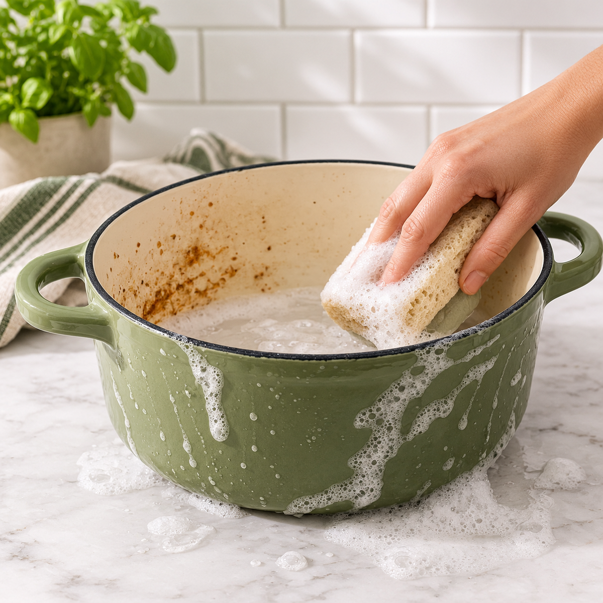 How to Clean an Enamelled Cast Iron Casserole Dish (Without Ruining It)