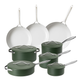 8-Piece Green Ceramic-Coated Pan Set