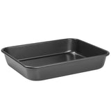 A small black roasting tin