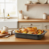 35cm Medium Grey Enamel Roasting Tin