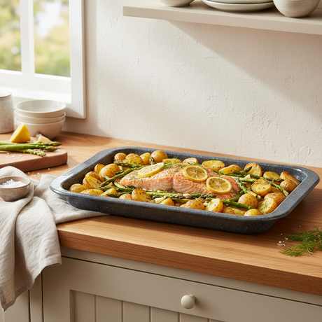 41cm Large Grey Enamel Oven Tray