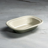 J&L 20cm Small Enamel Pie Dish, Sage Green & Cream