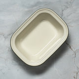 J&L 24cm Medium Enamel Pie Dish, Sage Green & Cream