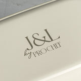 J&L 24cm Medium Enamel Pie Dish, Sage Green & Cream