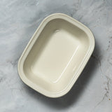 J&L 28cm Large Enamel Pie Dish, Sage Green & Cream