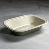 J&L 28cm Large Enamel Pie Dish, Sage Green & Cream