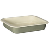 J&L 29cm Small Enamel Roasting Tin, Sage Green & Cream