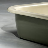 J&L 29cm Small Enamel Roasting Tin, Sage Green & Cream
