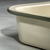 J&L 35cm Medium Enamel Roasting Tin, Sage Green & Cream