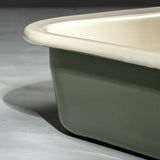 J&L 41cm Large Enamel Roasting Tin, Sage Green & Cream