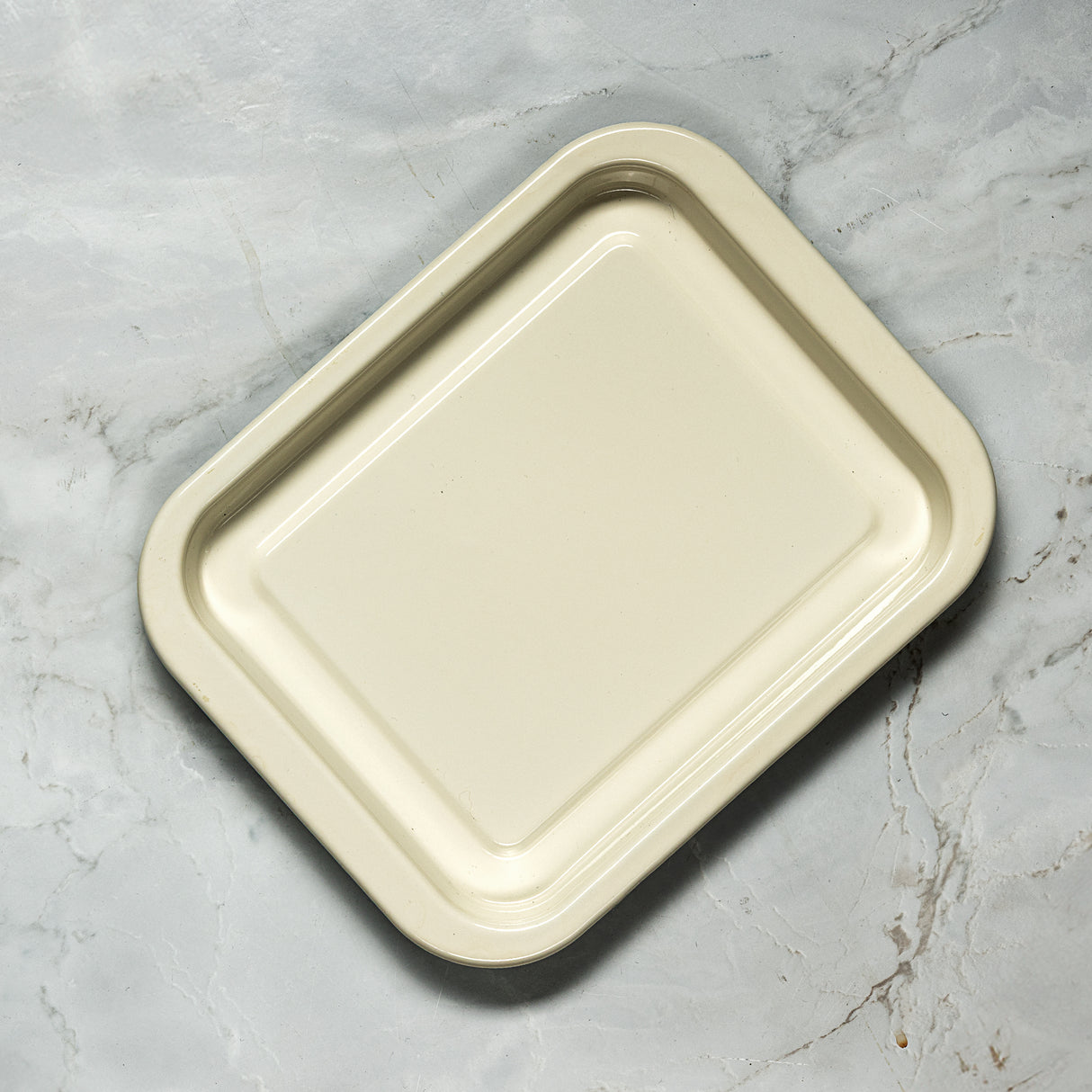 J&L 28cm Small Enamel Oven Tray, Sage Green & Cream