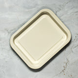 J&L 28cm Small Enamel Oven Tray, Sage Green & Cream