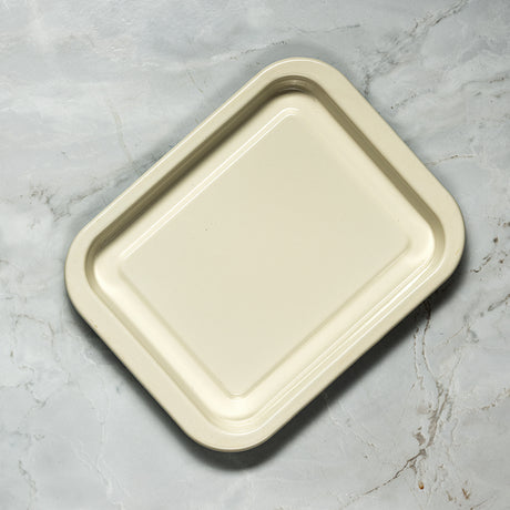 J&L 28cm Small Enamel Oven Tray, Sage Green & Cream