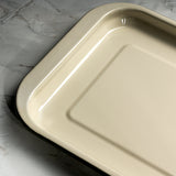 J&L 3-Piece Enamel Oven Tray Set, Sage Green & Cream