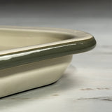 J&L 3-Piece Enamel Oven Tray Set, Sage Green & Cream