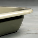 J&L 41cm Large Enamel Oven Tray, Sage Green & Cream