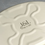 J&L 4L Enamel Oval Roaster with Lid, Sage Green & Cream