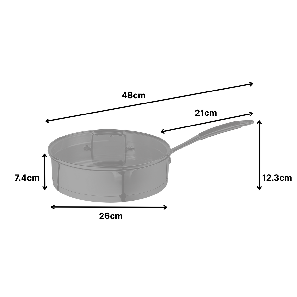 26cm Stainless Steel Saute Pan
