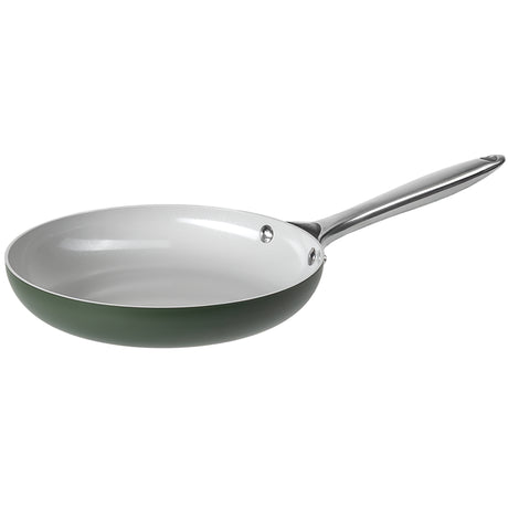 ProChef green frying pan with a silver handle on a white background