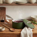 16cm Green Ceramic-Coated Saucepan