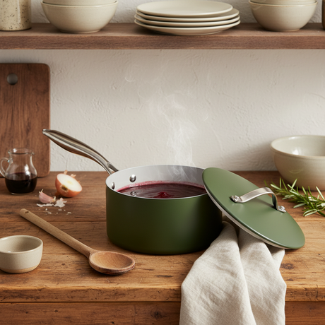 16cm Green Ceramic-Coated Saucepan