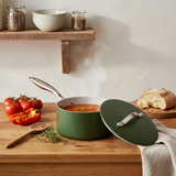 18cm Green Ceramic-Coated Saucepan