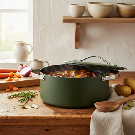 24cm Green Ceramic-Coated Casserole Pot