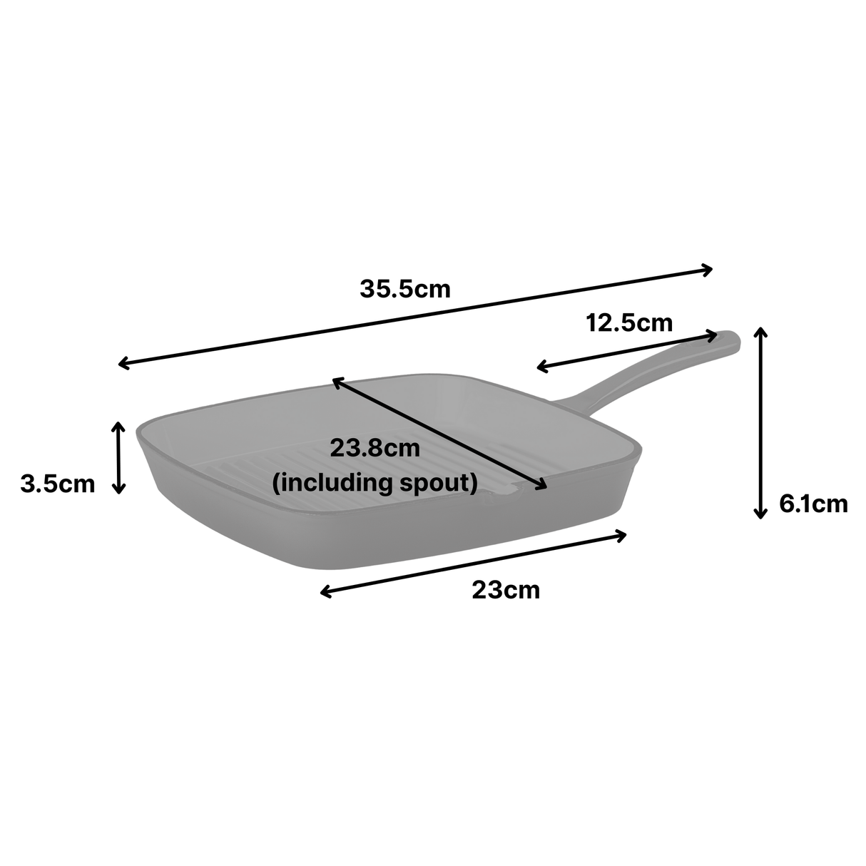 23cm Cast Iron Deep Teal Grill Pan
