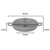 30cm Cast Iron Deep Garnet Shallow Casserole Dish