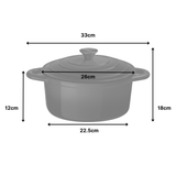 26cm Cast Iron Deep Garnet Round Casserole Dish
