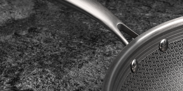 Close up of a HexGuard wok pan to show the durability
