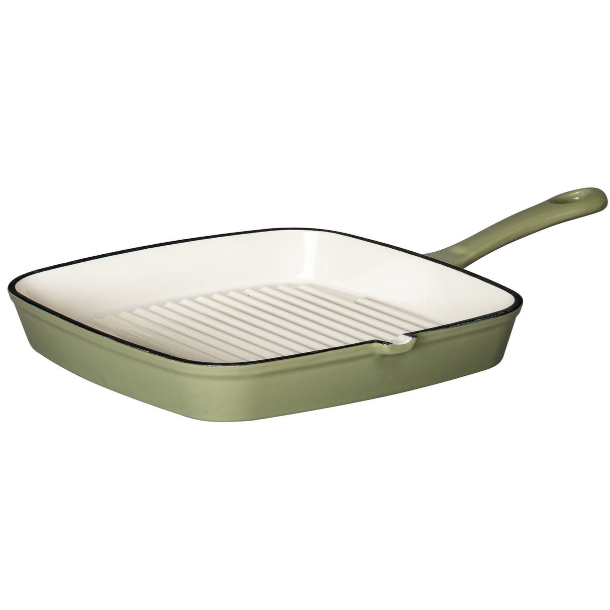 J&L 23cm Cast Iron Sage Green Grill Pan