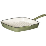 J&L 23cm Cast Iron Sage Green Grill Pan