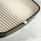 J&L 23cm Cast Iron Sage Green Grill Pan