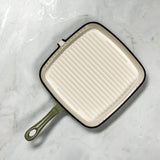 J&L 23cm Cast Iron Sage Green Grill Pan
