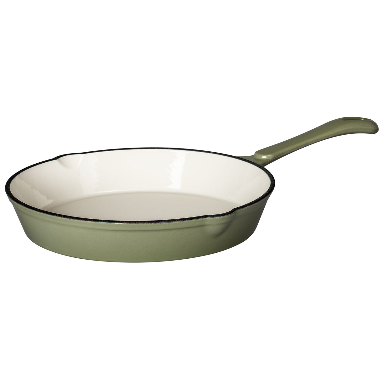 J&L 25cm Cast Iron Sage Green Round Frying Pan