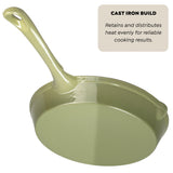 J&L 25cm Cast Iron Sage Green Round Frying Pan