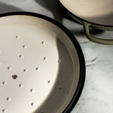 J&L 30cm Cast Iron Sage Green Shallow Casserole Dish