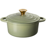 J&L 21cm Cast Iron Sage Green Round Casserole Dish